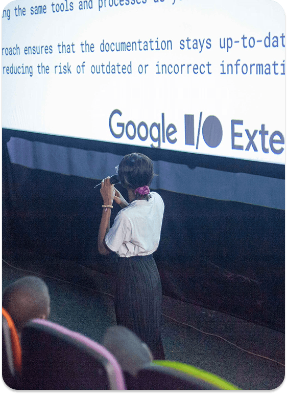 Debby speaking at Google i/o extended ilorin