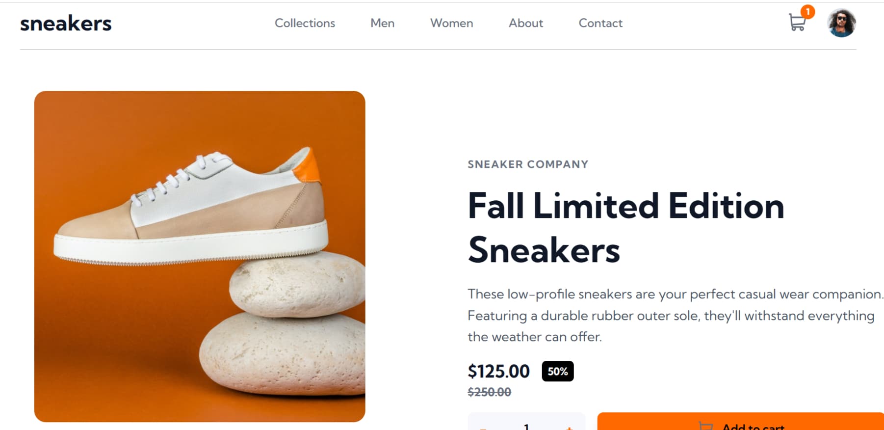 Sneakers Product page